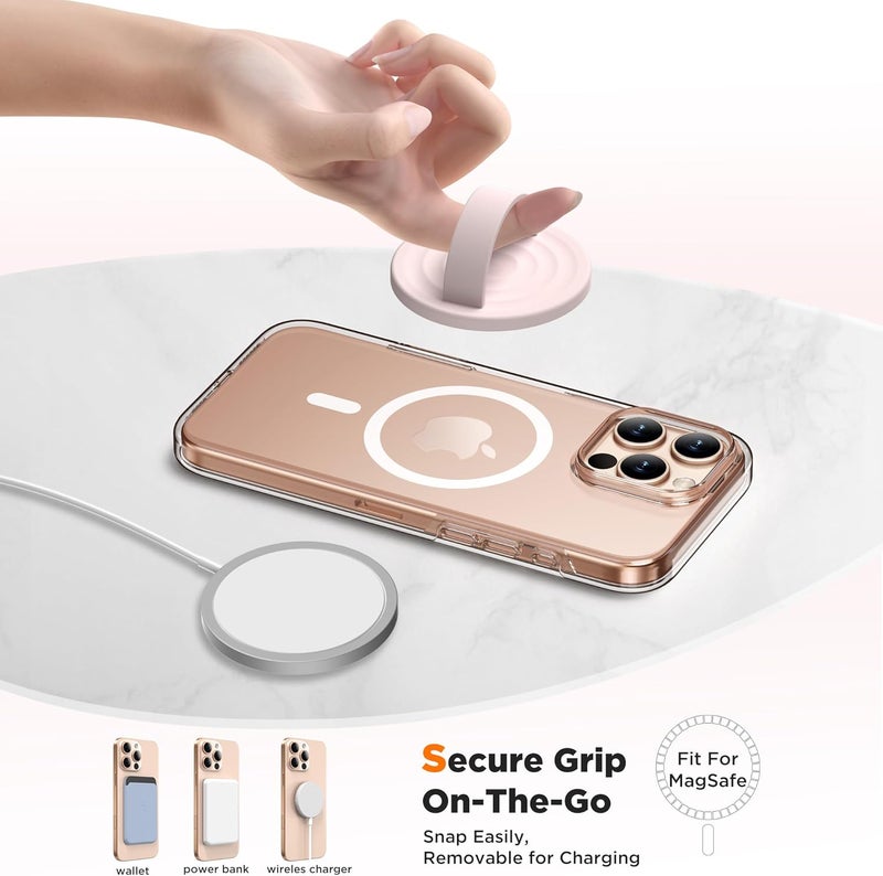 COFFKER Magnetic Phone Grip Ring Holder, Liquid Silicone Magnet Cell Phone Grip Finger Loop, Compatible with Magsafe, Back of Phone for iPhone 17/16/15/14/13/12 Series, Lovely Pink - Image 4